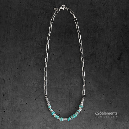 Men's Sterling Silver Turquoise Necklace