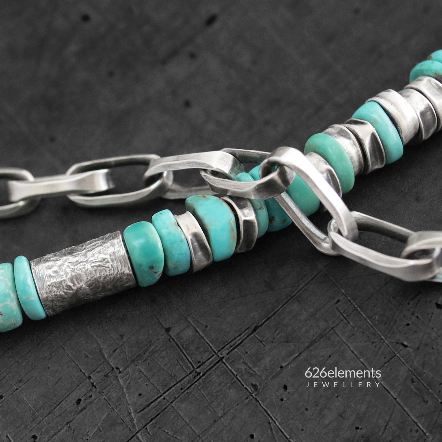 Men's Sterling Silver Turquoise Necklace