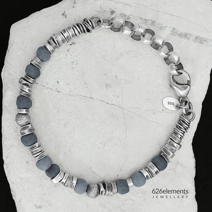 Men's Blue Sapphire Sterling Silver Bracelet