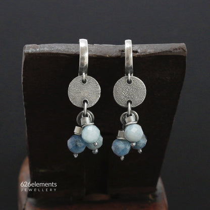 Blue Aquamarine Sterling Silver Earrings