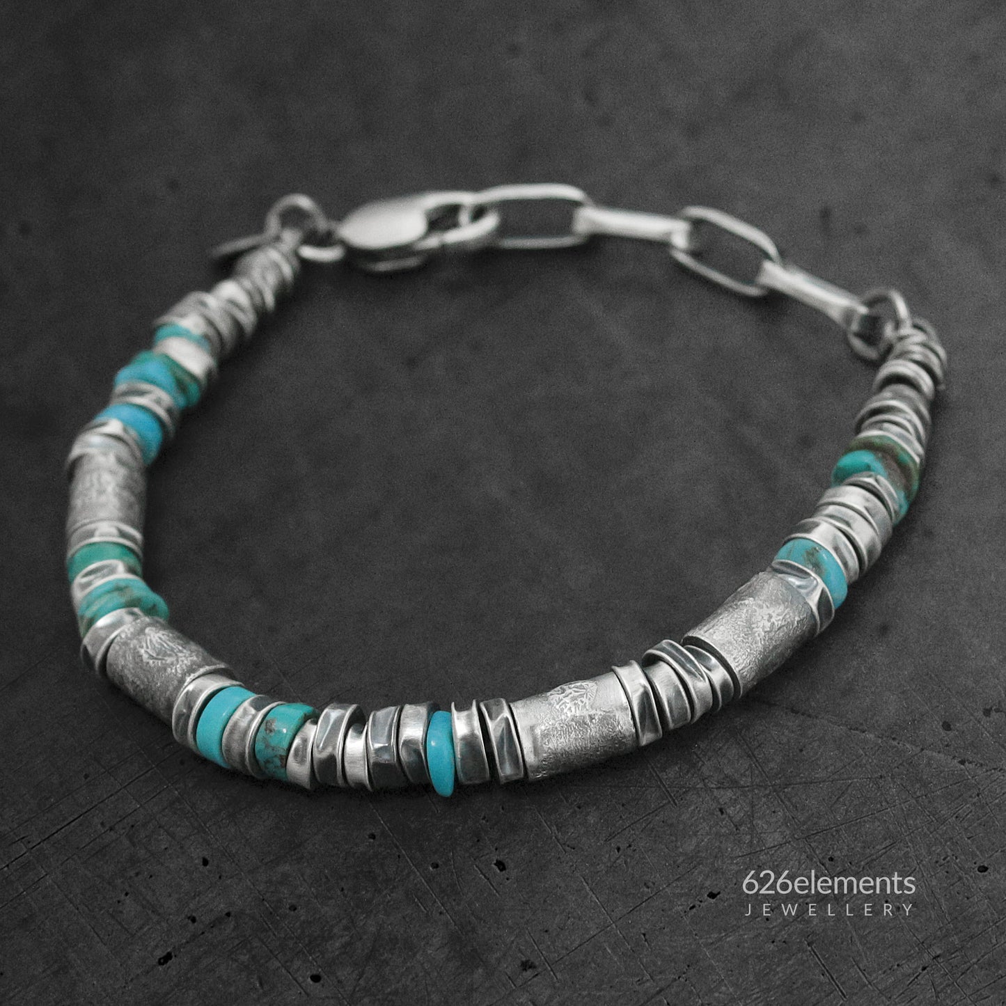 Oxidised Sterling Silver & Turquoise Bracelet