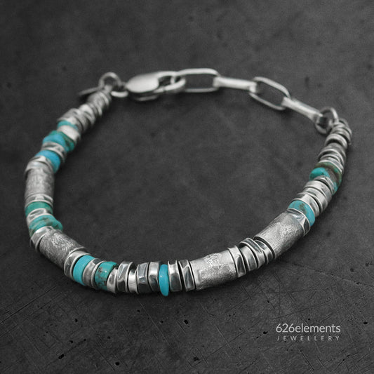 Oxidised Sterling Silver & Turquoise Bracelet