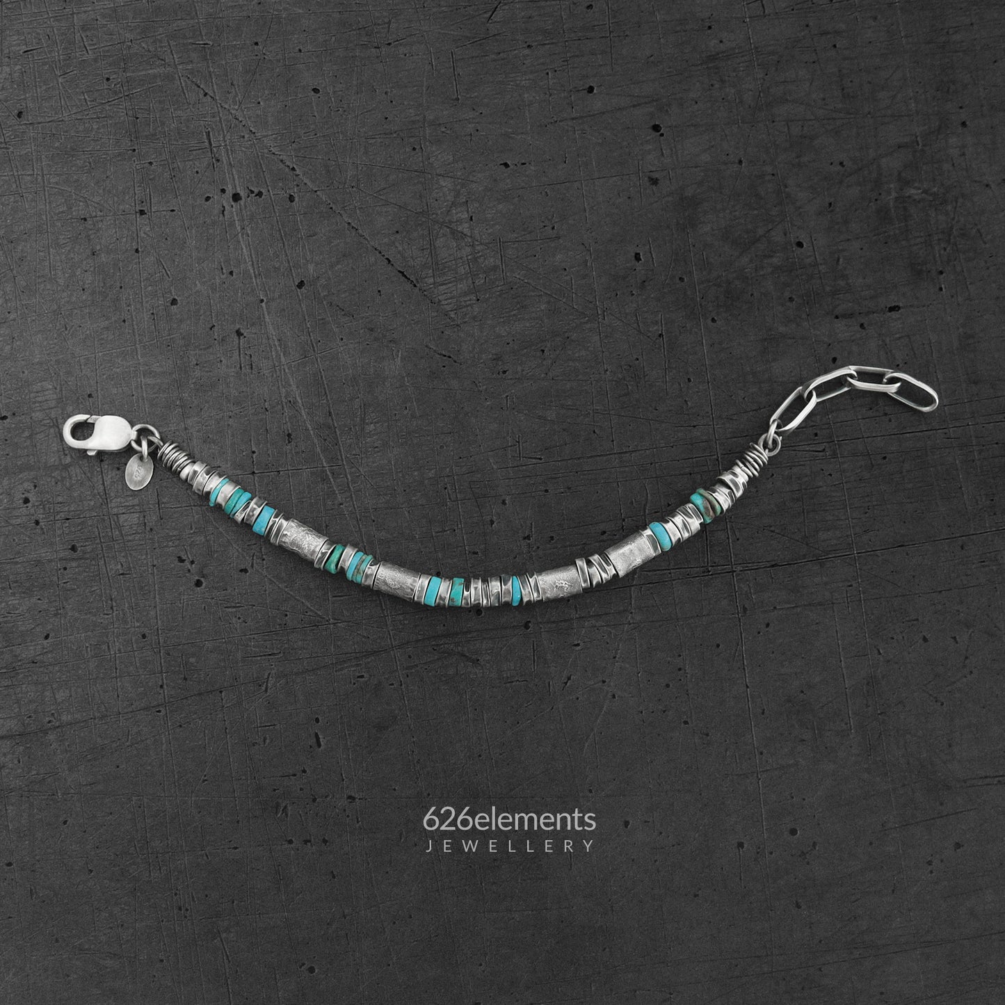 Oxidised Sterling Silver & Turquoise Bracelet