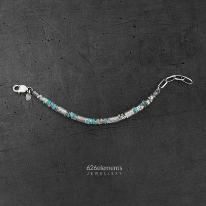 Oxidised Sterling Silver & Turquoise Bracelet