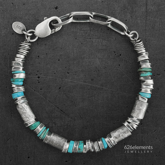Oxidised Sterling Silver & Turquoise Bracelet