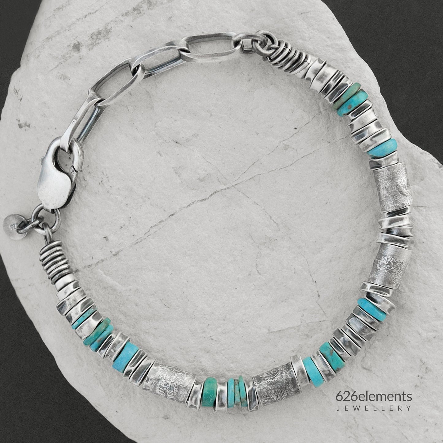 Oxidised Sterling Silver & Turquoise Bracelet