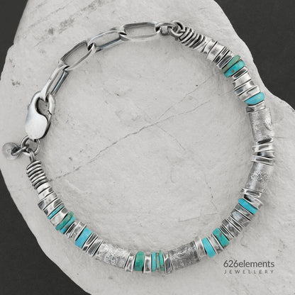 Oxidised Sterling Silver & Turquoise Bracelet