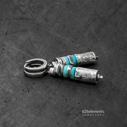 Turquoise & Oxidised 925 Silver Dangle Earrings