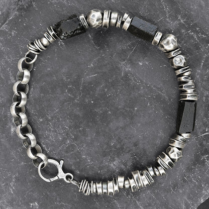 Men's Sterling Silver Tourmaline Bracelet